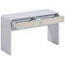 Thumbnail2 of Patty Pastel Blue Rattan Console Desk more views