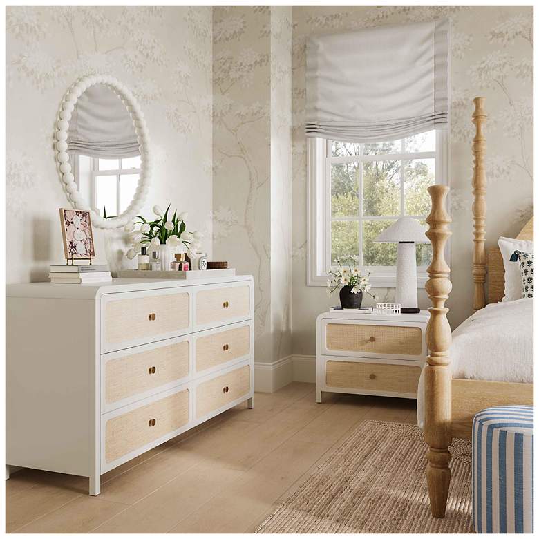 Image 3 Patty White Rattan 2 Drawer Nightstand more views