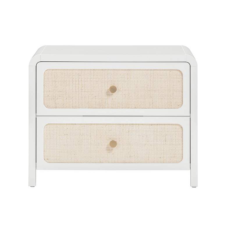 Image 4 Patty White Rattan 2 Drawer Nightstand more views