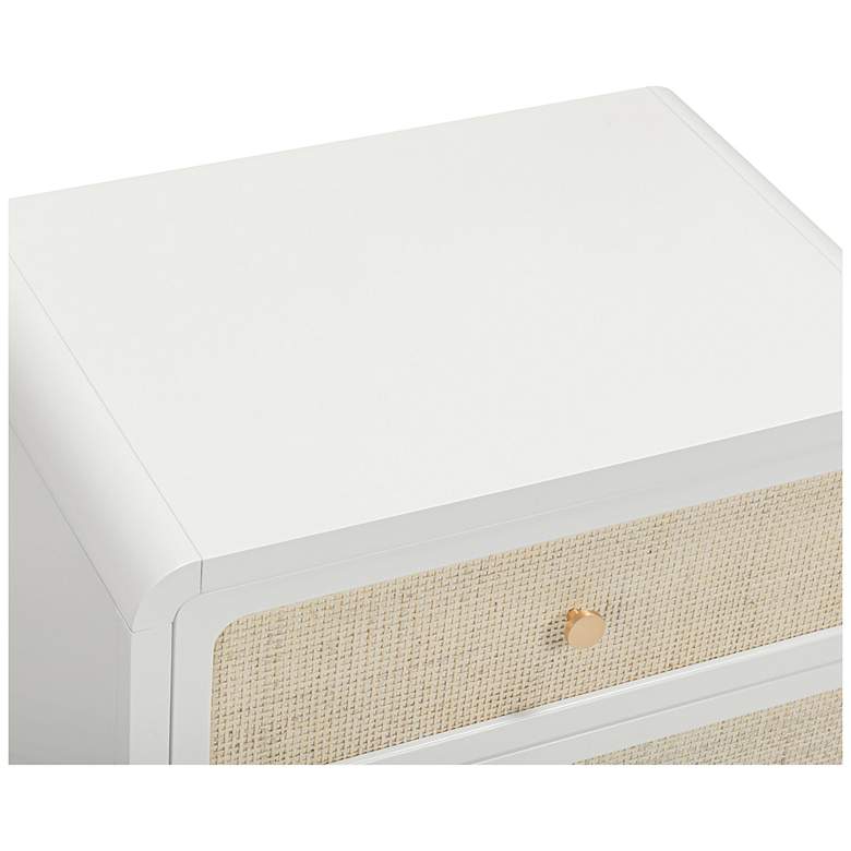 Image 7 Patty White Rattan 2 Drawer Nightstand more views