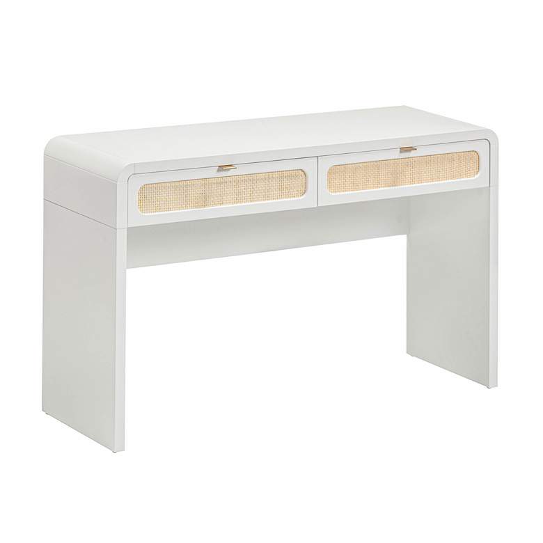 Image 1 Patty White Rattan Console Desk