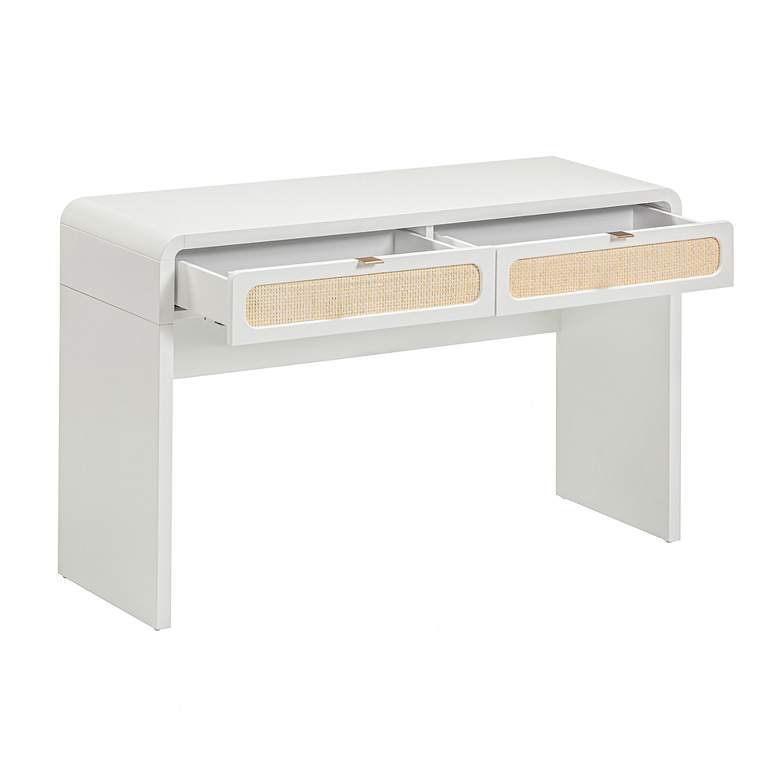 Image 2 Patty White Rattan Console Desk more views