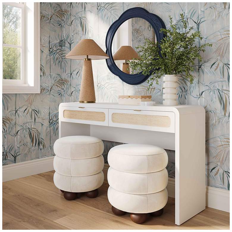 Image 5 Patty White Rattan Console Desk more views