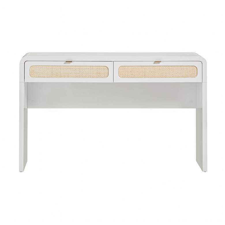 Image 7 Patty White Rattan Console Desk more views