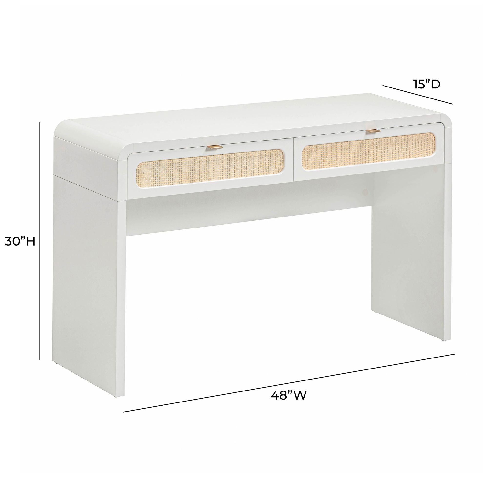 Patty White Rattan Console Desk
