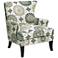 Paula Green and White Wingback Accent Chair