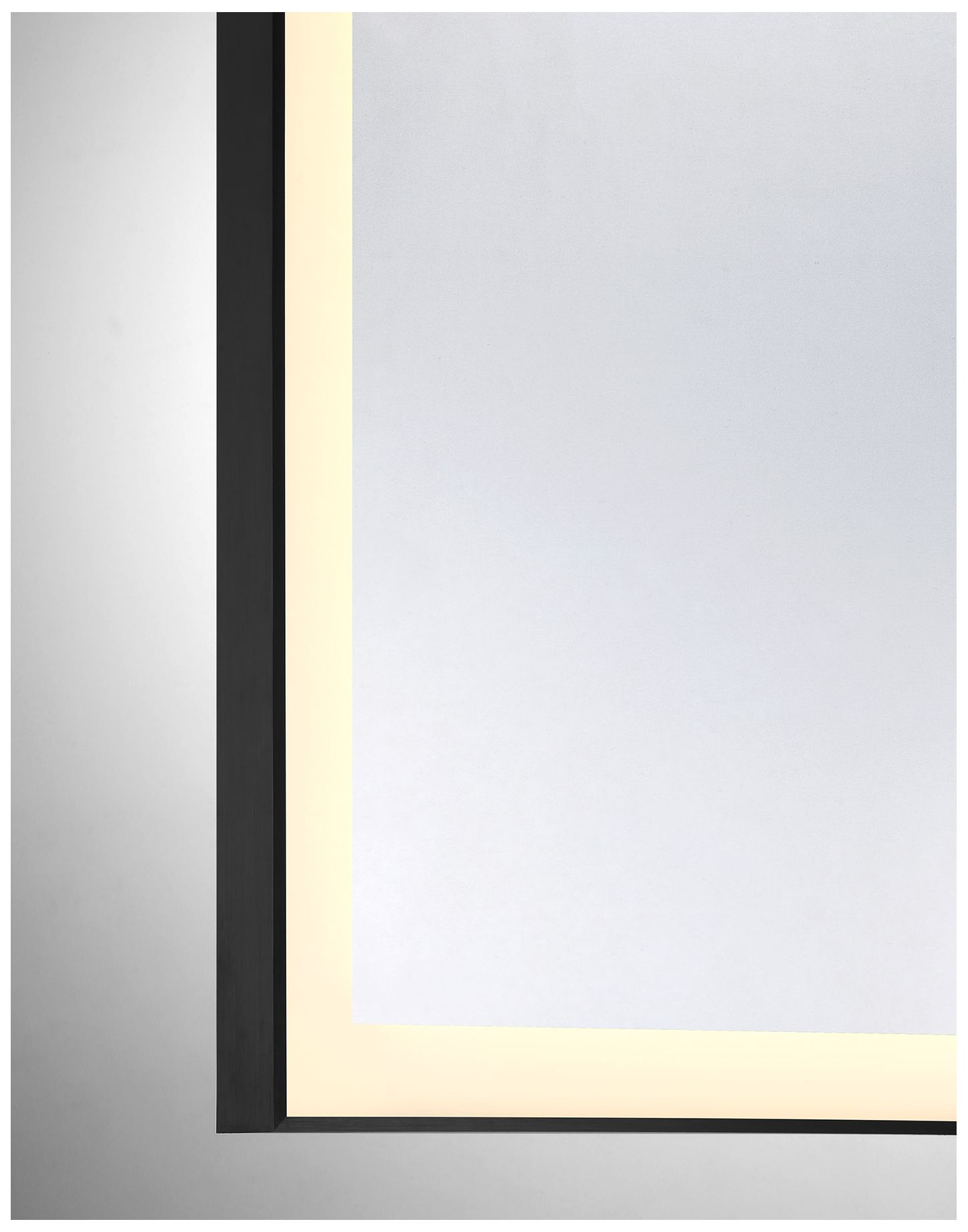 Image 4 Paulding LED Rectangle Frontlit Mirror with Black Frame more views