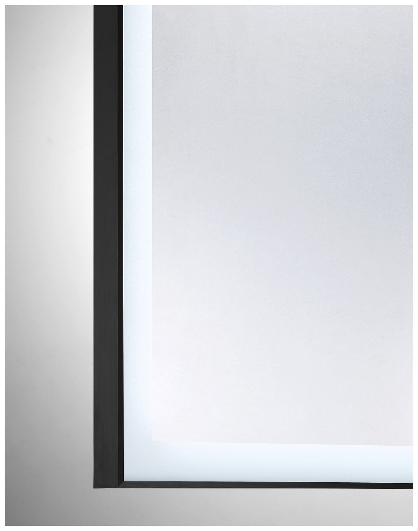 Image 6 Paulding LED Rectangle Frontlit Mirror with Black Frame more views