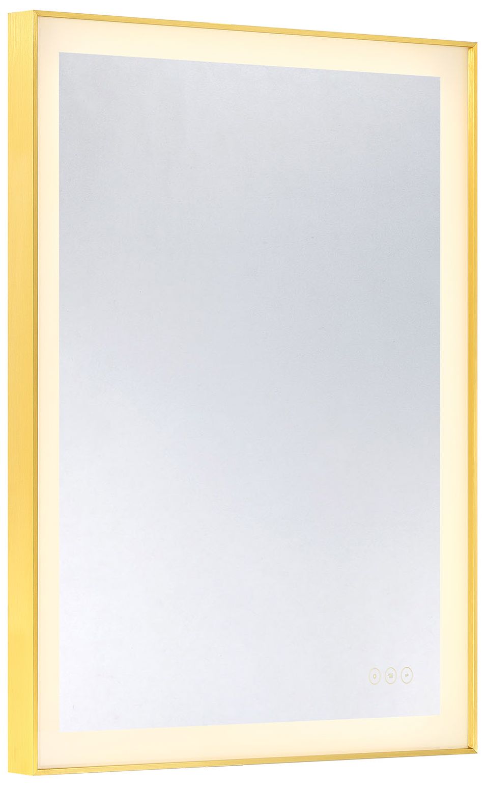 Image 3 Paulding LED Rectangle Frontlit Mirror with Gold Frame more views