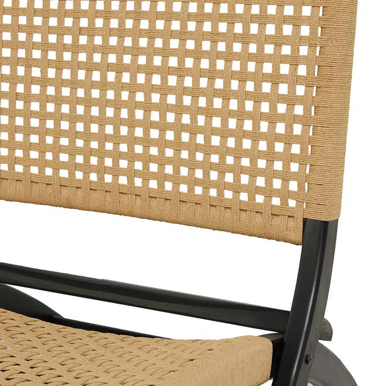 Image 3 Pauli Black Wood Woven Folding Accent Chair more views