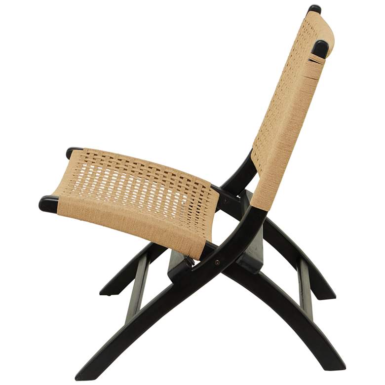 Image 4 Pauli Black Wood Woven Folding Accent Chair more views