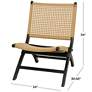 Pauli Black Wood Woven Folding Accent Chair