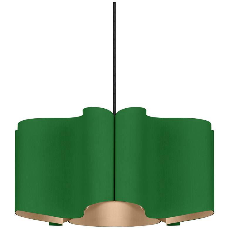 Image 1 Paulina Pendant WEP Light Collection - Black Finish - Green Shade