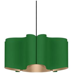 Paulina Pendant WEP Light Collection - Black Finish - Green Shade