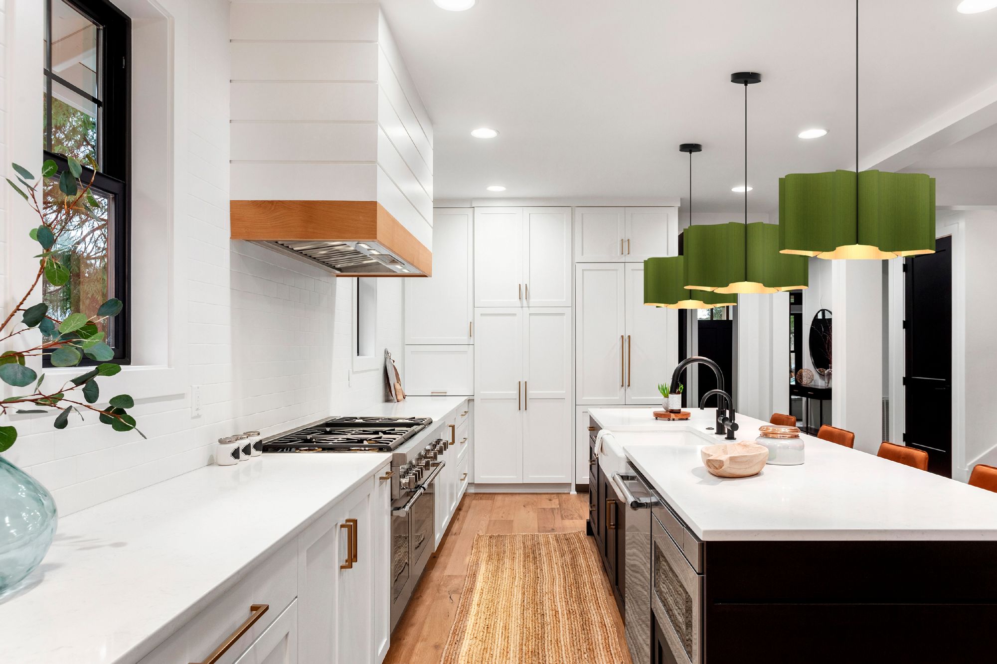 Image 2 Paulina Pendant WEP Light Collection - Black Finish - Green Shade more views