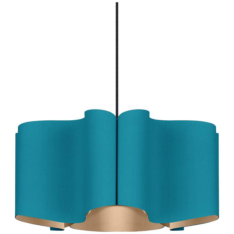 Image 1 Paulina Pendant WEP Light Collection - Black Finish - Light Petrol Shade