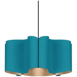Paulina Pendant WEP Light Collection - Black Finish - Light Petrol Shade