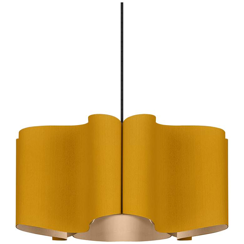 Image 1 Paulina Pendant WEP Light Collection - Black Finish - Ocher Shade