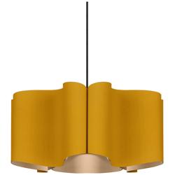 Paulina Pendant WEP Light Collection - Black Finish - Ocher Shade