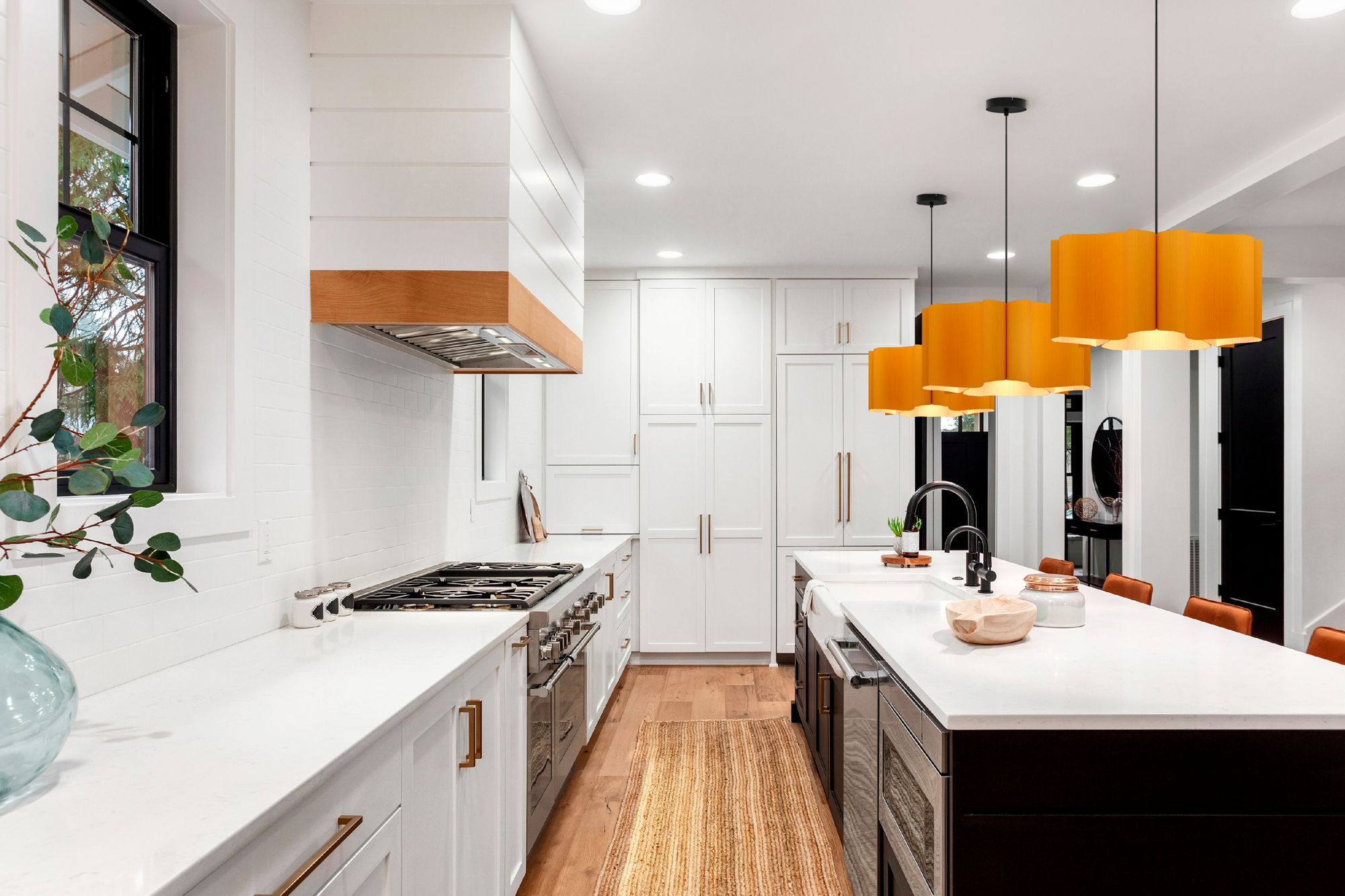 Image 2 Paulina Pendant WEP Light Collection - Black Finish - Ocher Shade more views