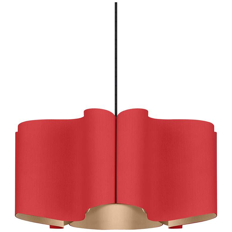 Image 1 Paulina Pendant WEP Light Collection - Black Finish - Red Shade