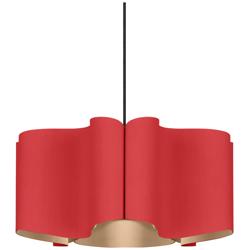 Paulina Pendant WEP Light Collection - Black Finish - Red Shade