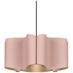 Paulina Pendant WEP Light Collection - Black Finish - Rose Shade