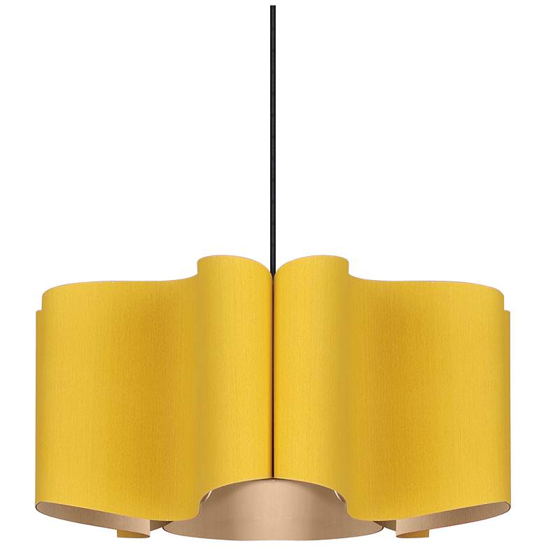 Image 1 Paulina Pendant WEP Light Collection - Black Finish - Yellow Shade