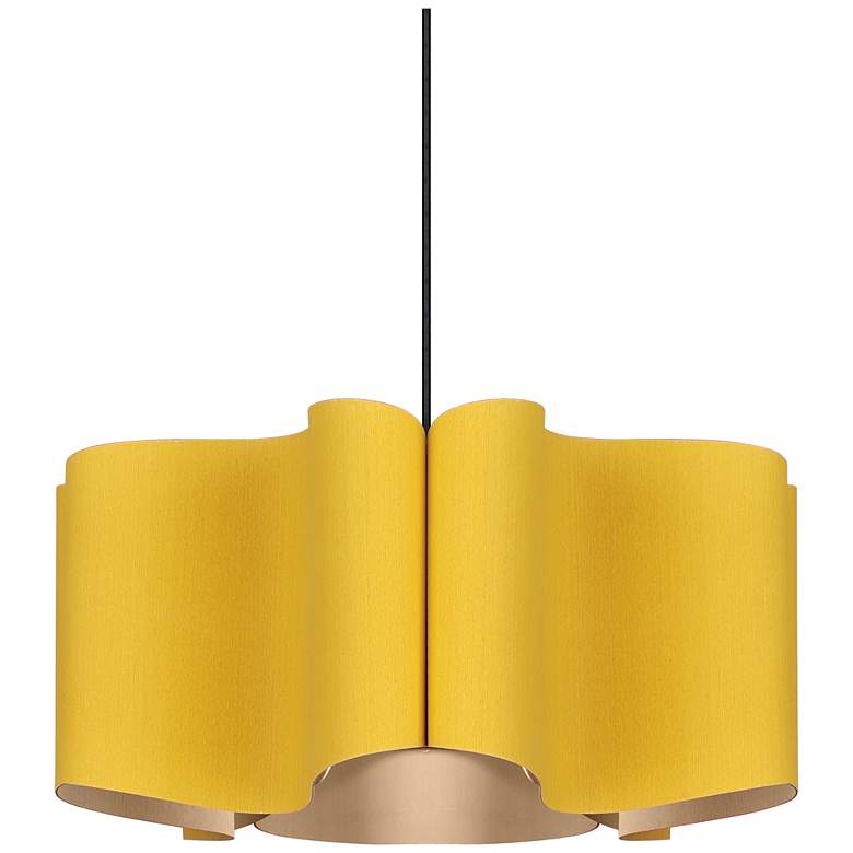 Image 1 Paulina Pendant WEP Light Collection - Black Finish - Yellow Shade