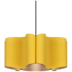 Paulina Pendant WEP Light Collection - Black Finish - Yellow Shade