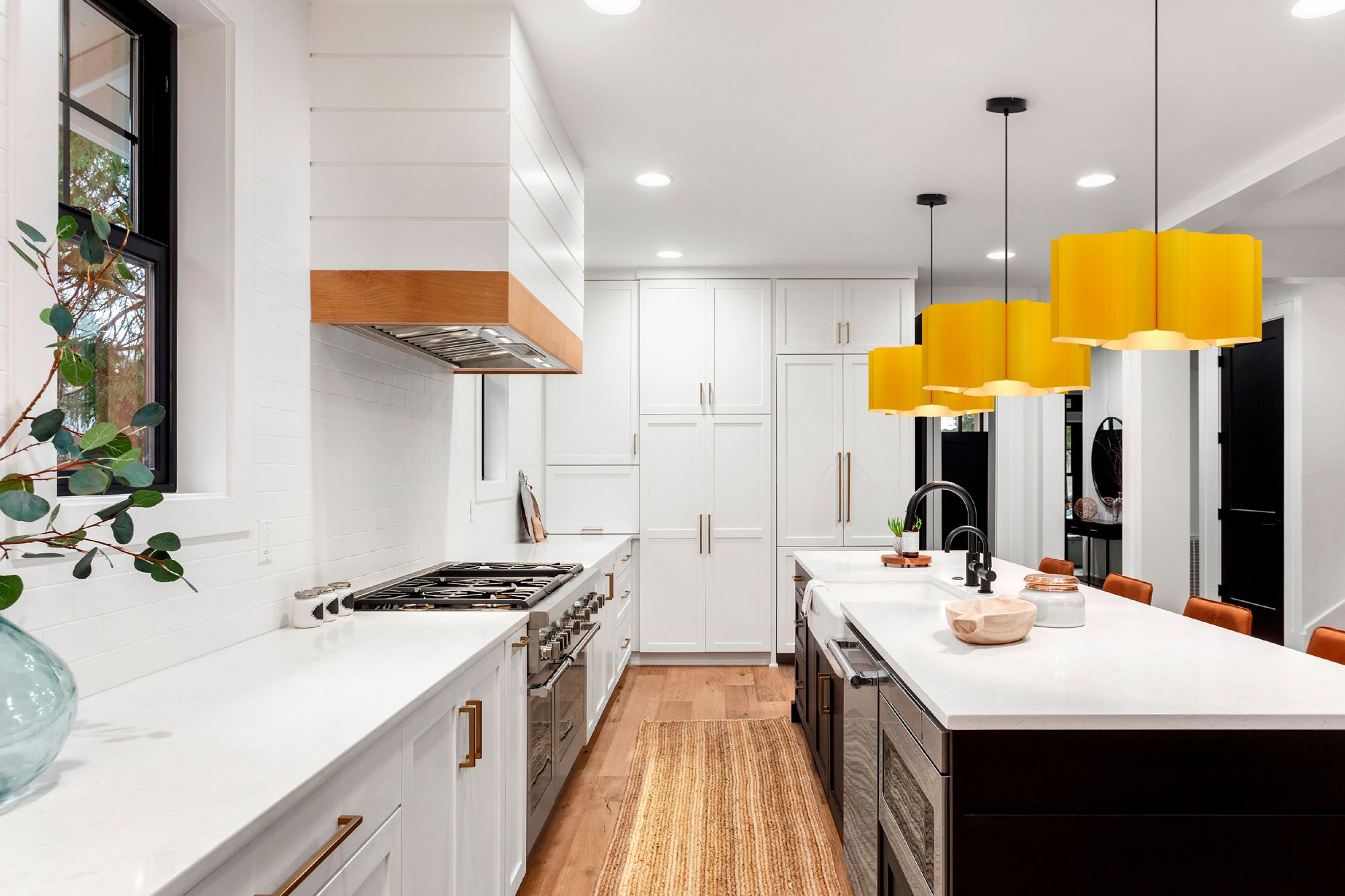 Image 2 Paulina Pendant WEP Light Collection - Black Finish - Yellow Shade more views