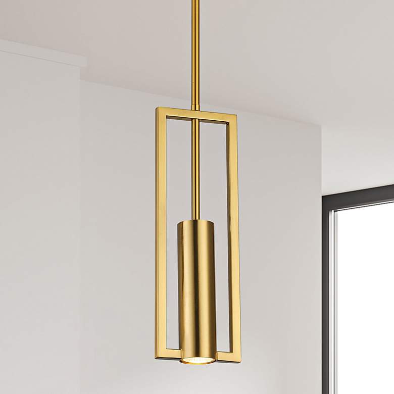 Image 2 Pauline 5" Wide Aged Brass Mini Pendant
