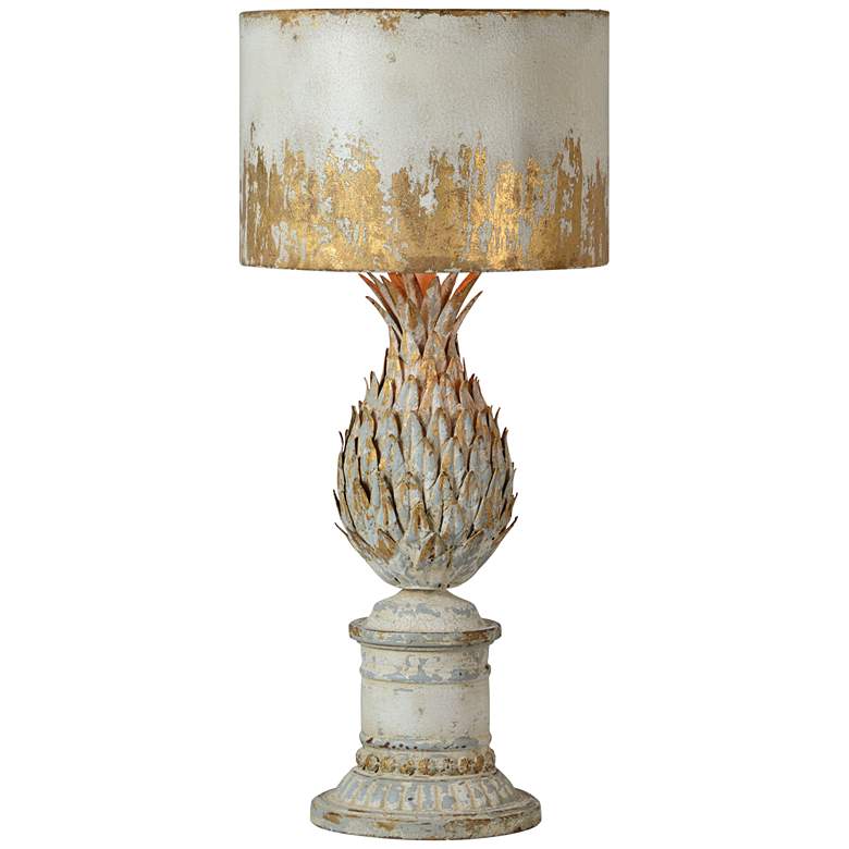 Image 1 Pauline Antique White and Gold Pineapple Table Lamp