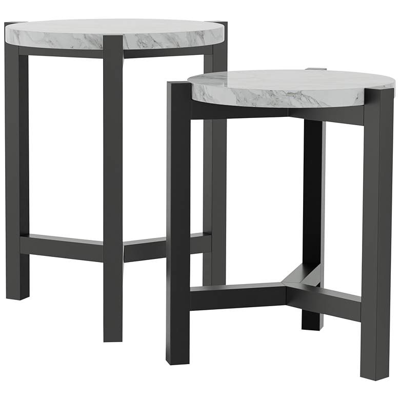 Image 2 Paulsen Brushed Brown Gray Nesting Tables Set of 2