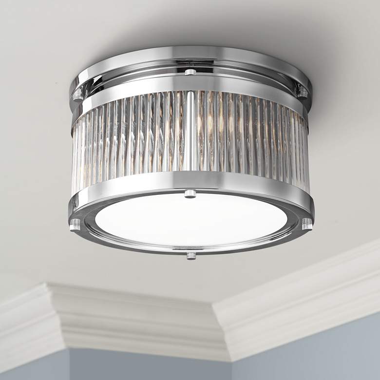 Image 1 Paulson 11" Wide 2-Light Chrome Ceiling Light