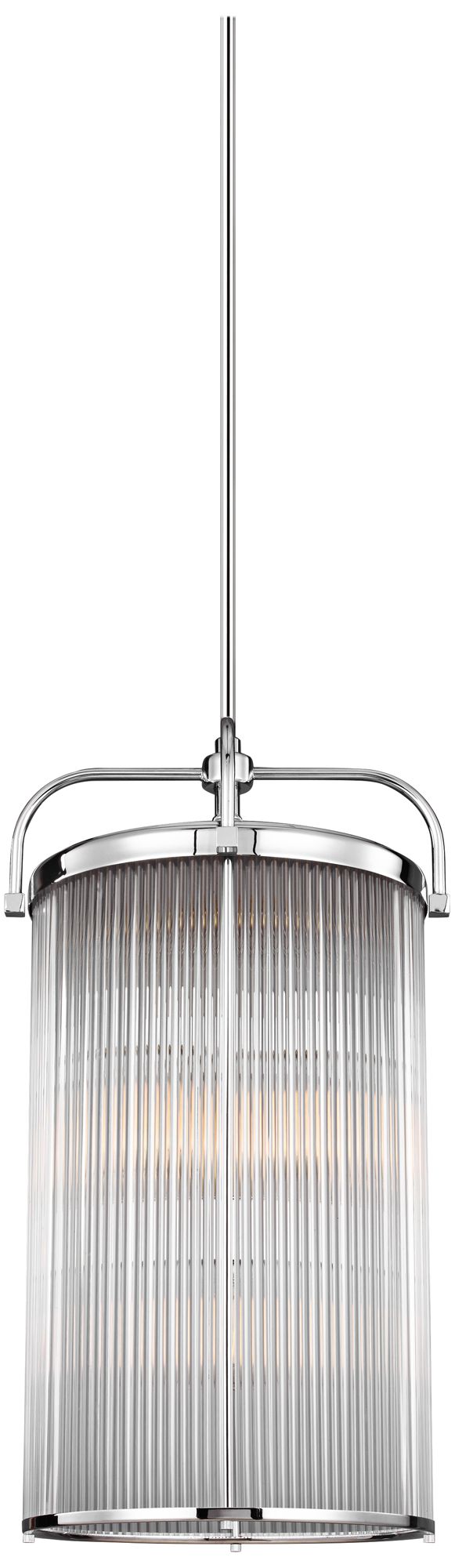 Paulson 16 1/2" Wide Glass Rod - Chrome Foyer Chandelier