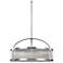 Paulson 21" Wide Glass Rod and Chrome Drum Pendant Light