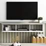 1_Pauly 63" Wide Gray Oak White Wood 3-Shelf Floating TV Stand