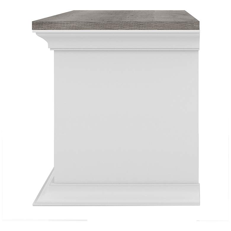 Image 3 Pauly 63" Wide Gray Oak White Wood 3-Shelf Floating TV Stand more views