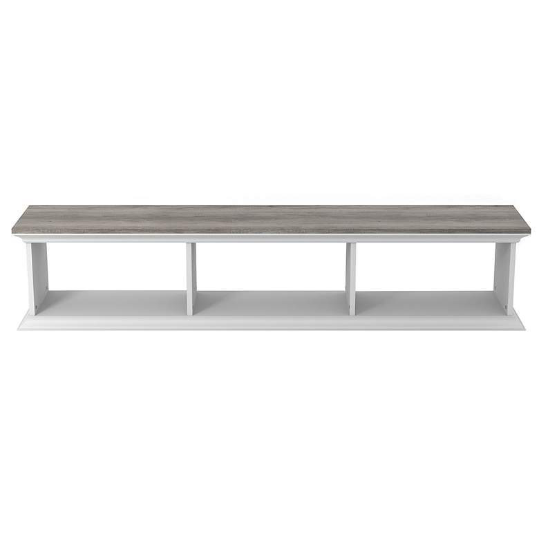 Image 6 Pauly 63" Wide Gray Oak White Wood 3-Shelf Floating TV Stand more views