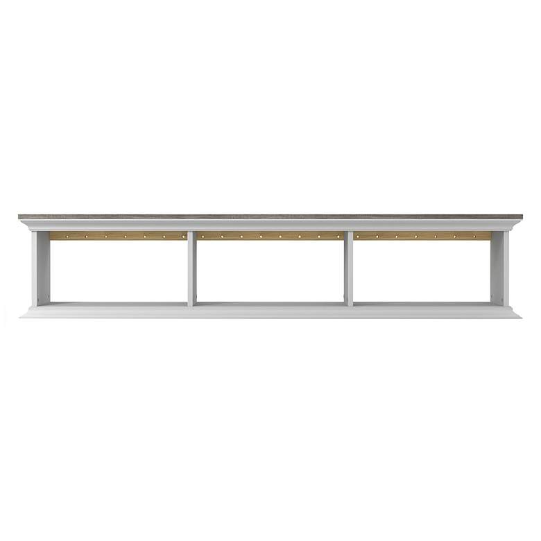 Image 7 Pauly 63" Wide Gray Oak White Wood 3-Shelf Floating TV Stand more views