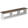 2_Pauly 63" Wide Hickory White Wood 3-Shelf Floating TV Stand