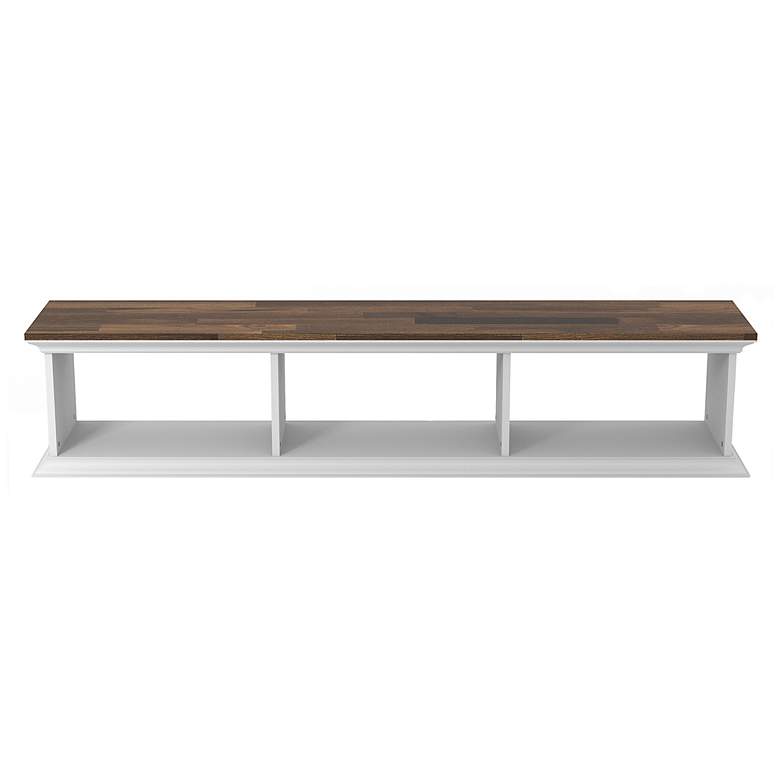 Image 5 Pauly 63" Wide Hickory White Wood 3-Shelf Floating TV Stand more views