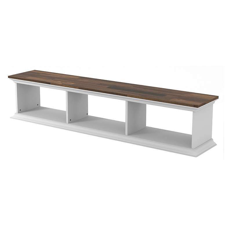 Image 7 Pauly 63" Wide Hickory White Wood 3-Shelf Floating TV Stand more views