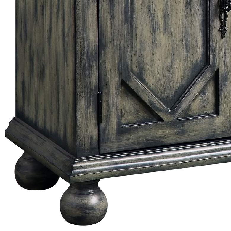 Image 4 Pavan 60" Wide Rustic Gray Wood 4-Door Accent Table more views