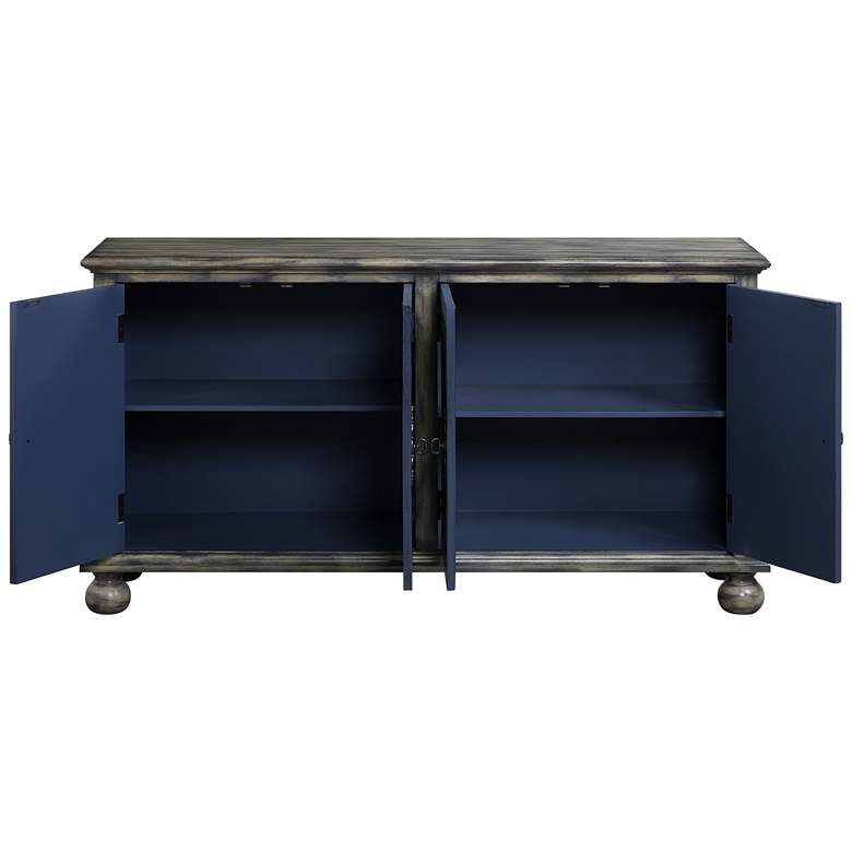 Image 5 Pavan 60" Wide Rustic Gray Wood 4-Door Accent Table more views