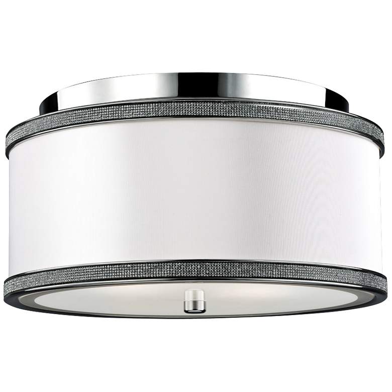 Image 1 Pave 13 inch Wide Polished Nickel Ceiling Light