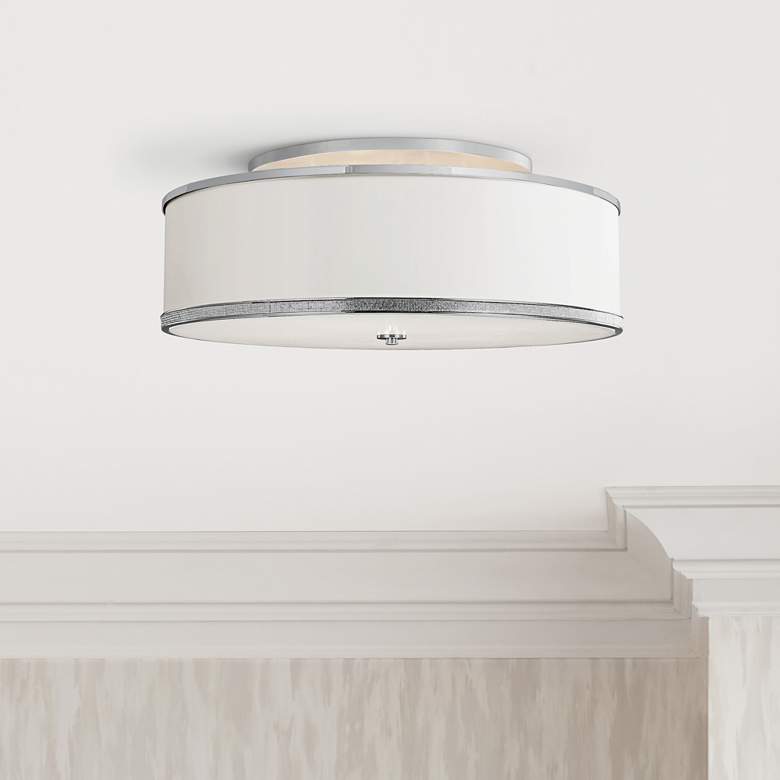 Image 1 Pave 30 1/4" Wide Polished Nickel Ceiling Light