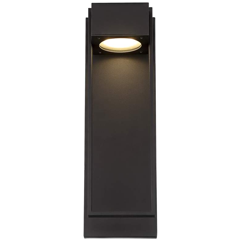 Image 4 Pavel 16" High Textured Black LED Light Modern Wall Sconce more views