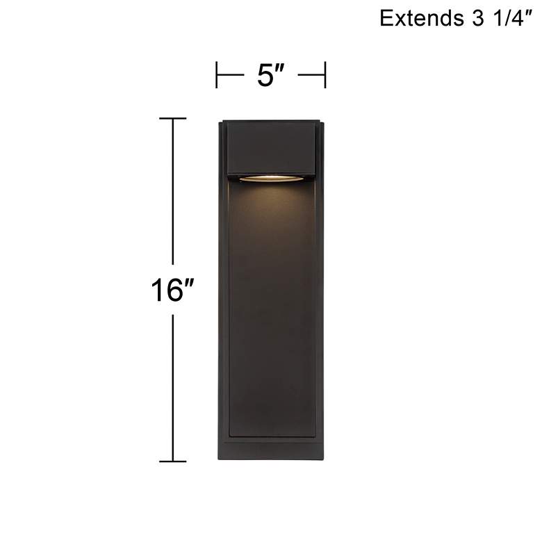 Image 7 Pavel 16 inch High Textured Black LED Light Modern Wall Sconce more views